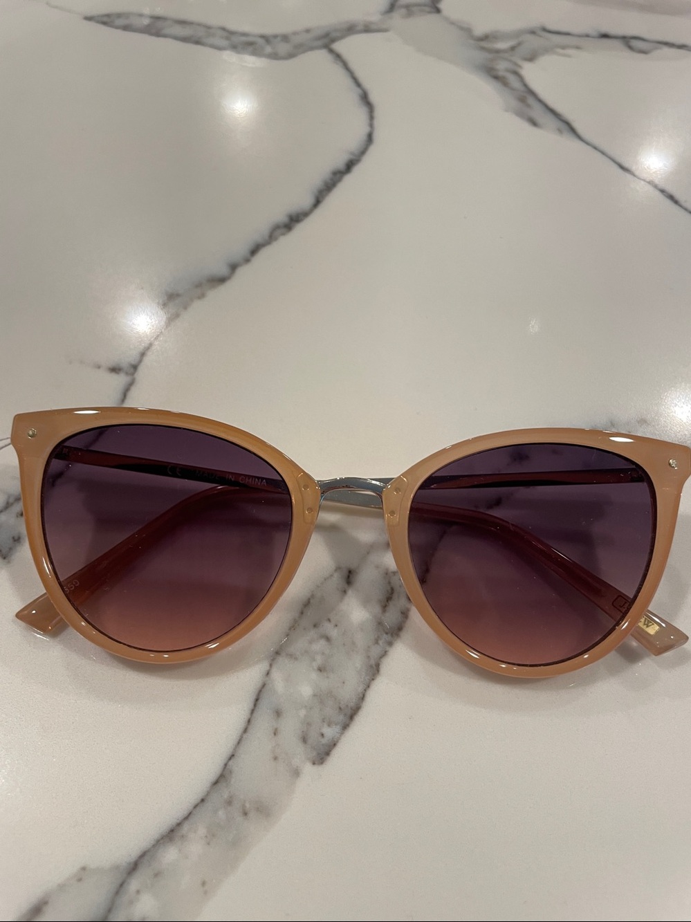 J Crew Stylish Beige Cat-Eye Sunglasses with  Lenses
